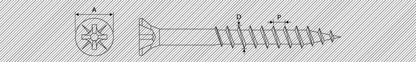 Шурупы для древесно-стружечных панелей потайная уменьшенная головка, частичная резьба PZ