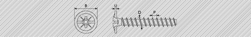 Chipboard screws pz and slotted combination wafer head without point