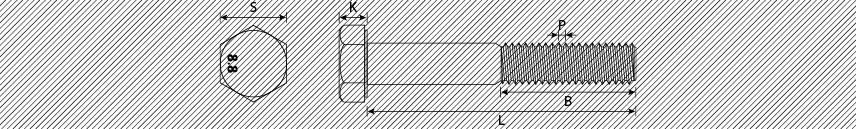 Screws hexagon head with partial thread